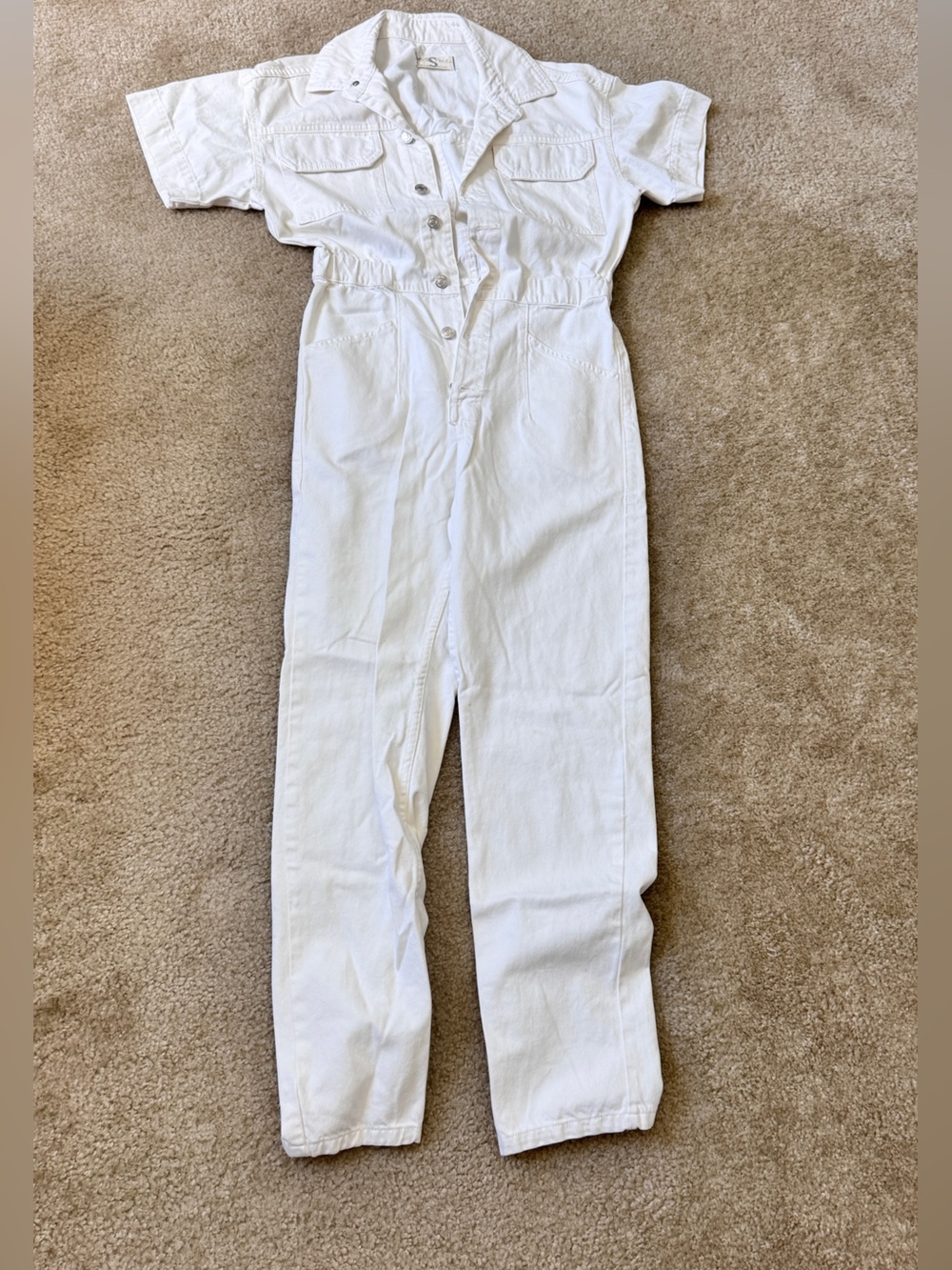 We The Free White Button-Front Jumpsuit